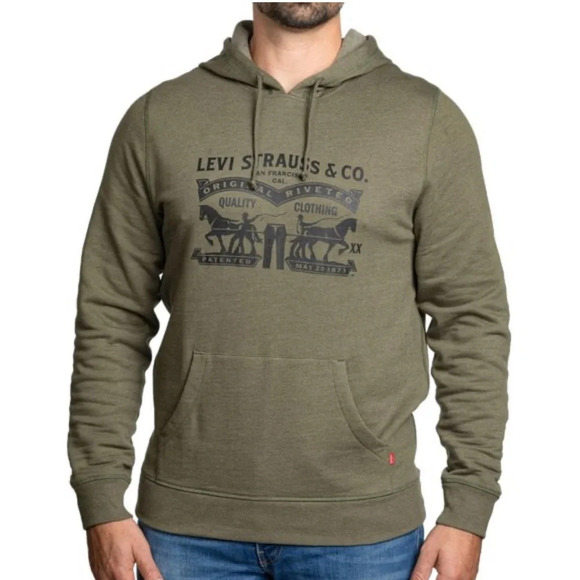 Levi Strauss & Co Drawstring Hooded Pullover Sweater Green Size L - Picture 1 of 4